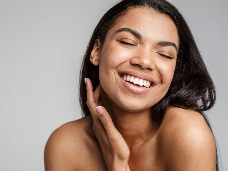 Woman with good skin.