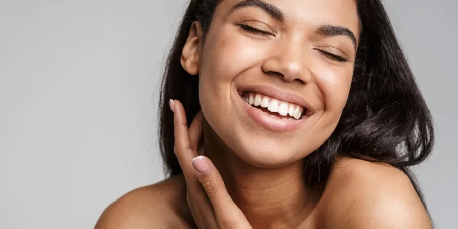 Woman with good skin.